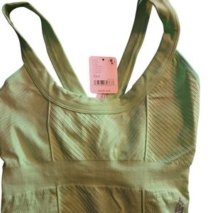 NWT FP Movement Stellar Scoop Neck Crop Top In Lime Zest Sz S/XS